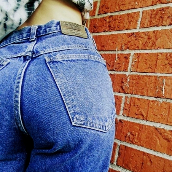 Forenza 2 Vintage 80s High Rise Dark Stone Wash Tapered Leg Mom Jeans USA Made - Picture 1 of 16